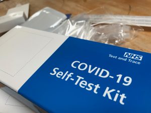Image of covid-19 self test kit blue box