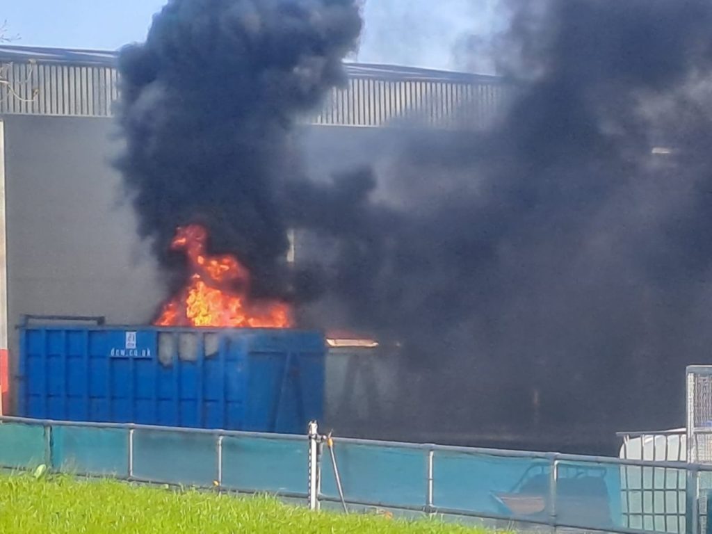 Picture of a fire at a recycling centre